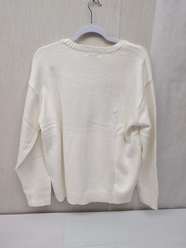 Wmns Mighty Fine Midweight Crew Neck Americana Sweater Cream Flag Sz 2XL gallery