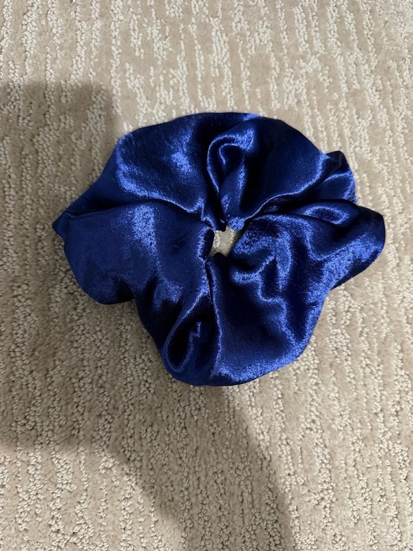 Kaxi Navy Blue Satin Scrunchie gallery