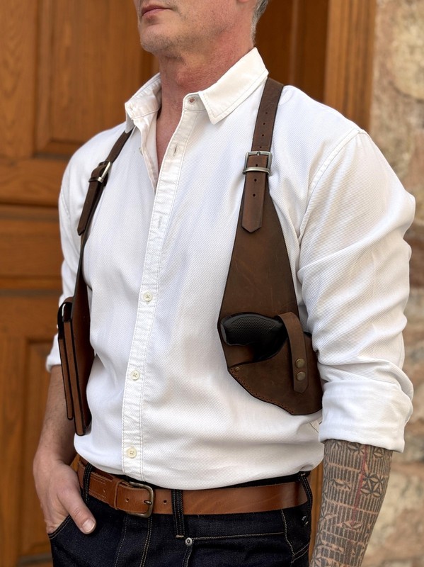 Leather Revolver Shoulder Holster For Smith Wesson J Frame 38 Special Model