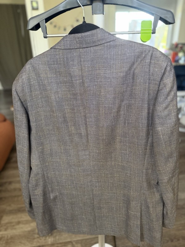 Loro Piana Gray Tweed Wool Blazer Two-Button Single-Breasted Double Vent Size 56 gallery