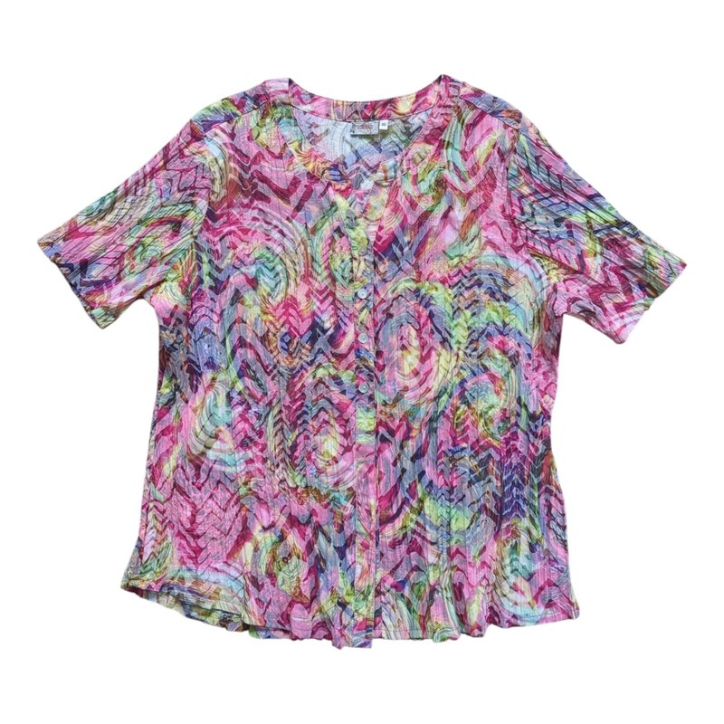 Colourful blouse size 48, crash, wrinkle-free, ideal for holidays, tunic