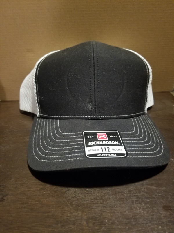 Richardson 112 Adjustable Snapback Trucker Hat OSFM Blank Mesh Back Black White