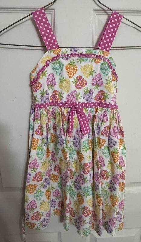 Bonnie Jean Girls 6X Multicolor Floral Sundress Square Neck Sleeveless Bow Lined