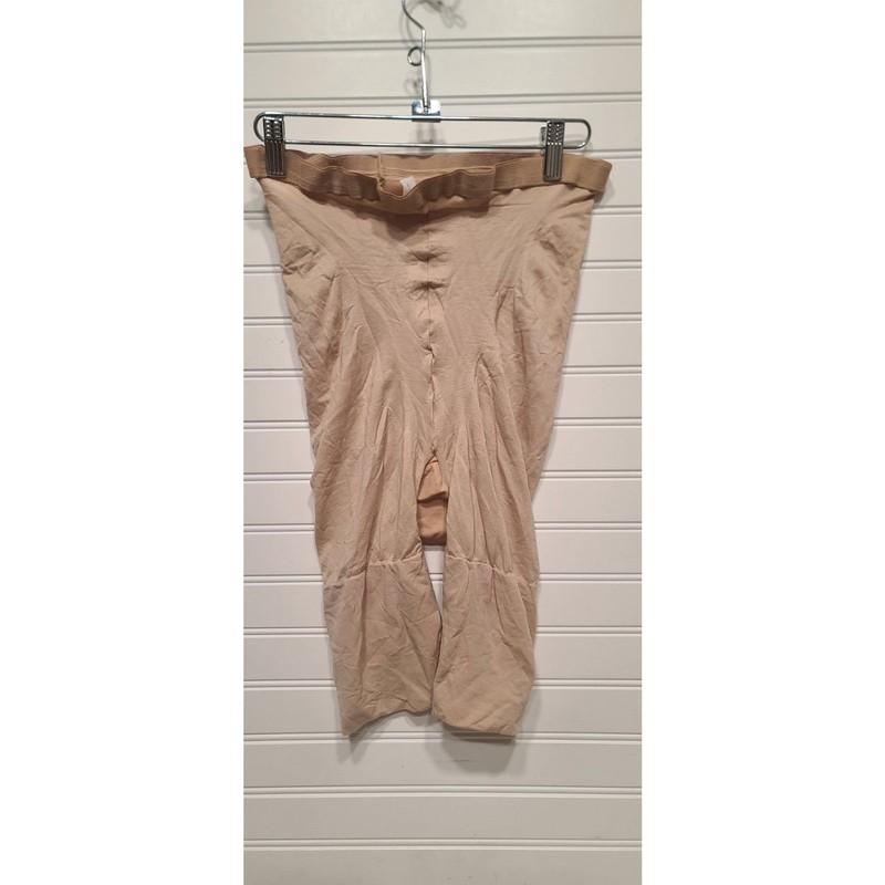 Star Power By Spanx Mid-Thigh High Waisted Tan Shapewear Shorts Size F NWOT