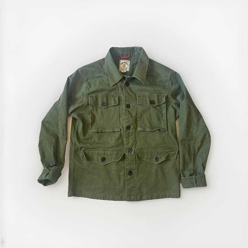 Iron and Resin Men’s Jacket Size Large Freedom Riders Olive Green VG See Pics