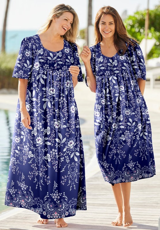 Only Necessities Women's Plus Size Mixed Print Short Lounger gallery