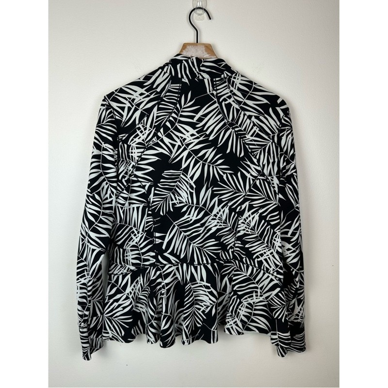 Coolibar Sun Protection UPF 50 Diamond Cove Black Palm Swim Jacket Sz XL gallery
