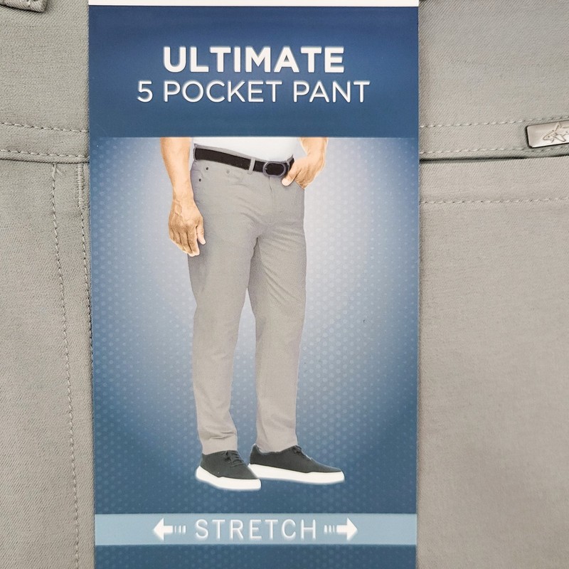 Greg Norman Ultimate 5 Pocket Pants Men’s Gray / Black Polyester Blend gallery