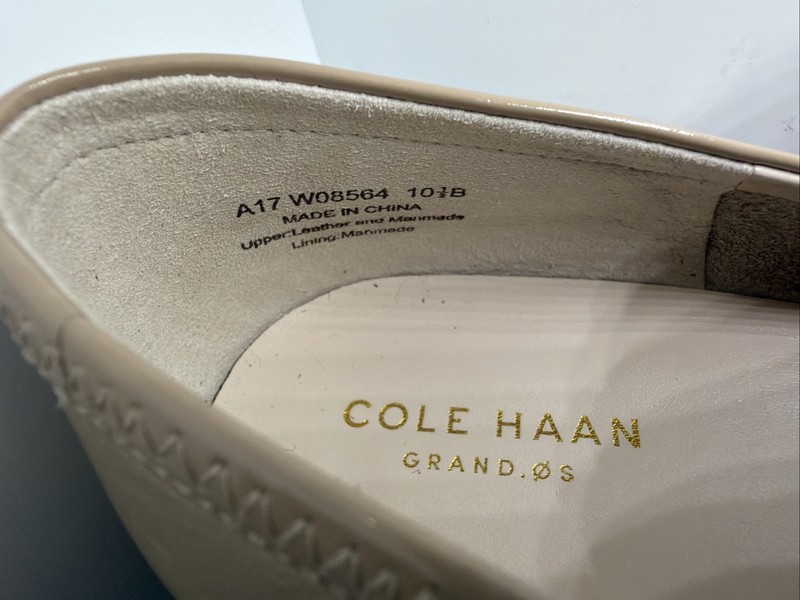 Cole Haan Womens Elsie II Pump Size 10.5B Tan Bow Cap Toe Wedge Dress Shoes gallery