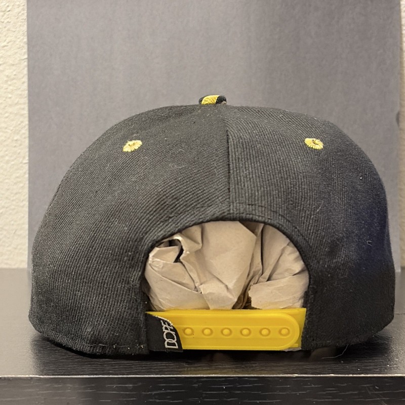 DOPE Black Yellow Geometric Brim Snapback Cap Adjustable Unisex Hip Hop gallery
