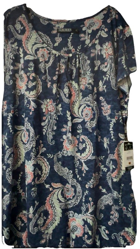 LAUREN RALPH LAUREN PAISLEY MULTICOLOR NIGHTGOWN SOFT 12Xor3X Buyers Choice NWT