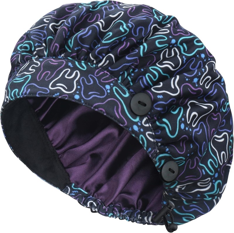 Bouffant Caps with Buttons Sweatband Adjustable Scrub Caps for Women Men gallery