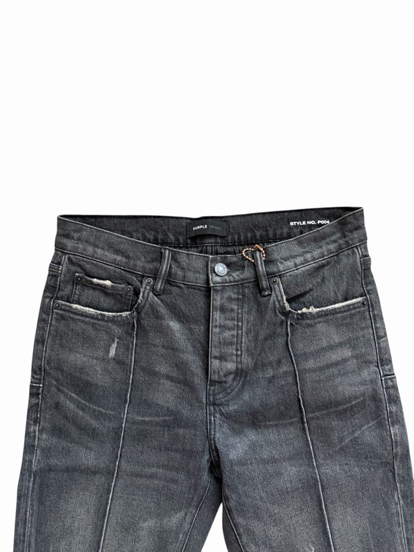 Purple Brand Jeans Men Slim Straight Flare Black P004 $330 Size 30x32 (30/32) gallery