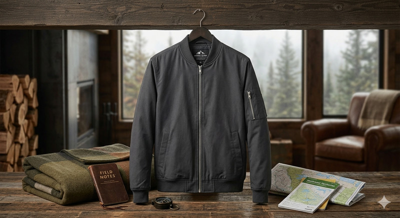 Gray Outdoor Bomber Jacket | Size Small | Lightweight Utility Style