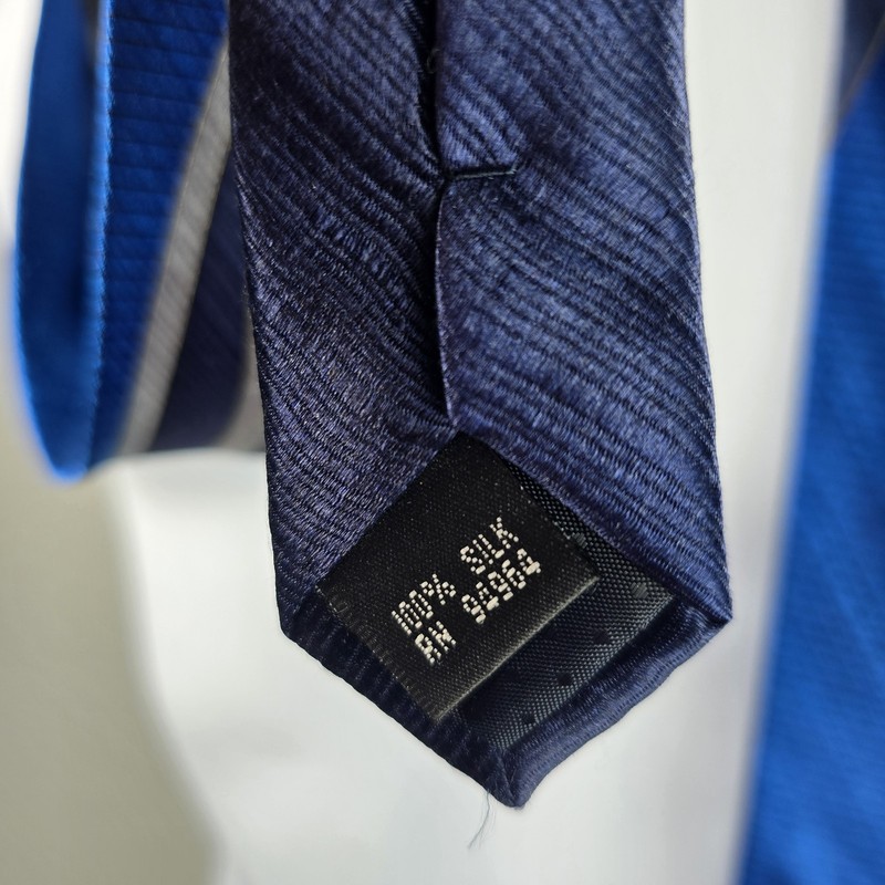 Giorgio Bissoni Tie Mens Blue Silk Geometric Pattern Modern Dress Necktie Formal gallery