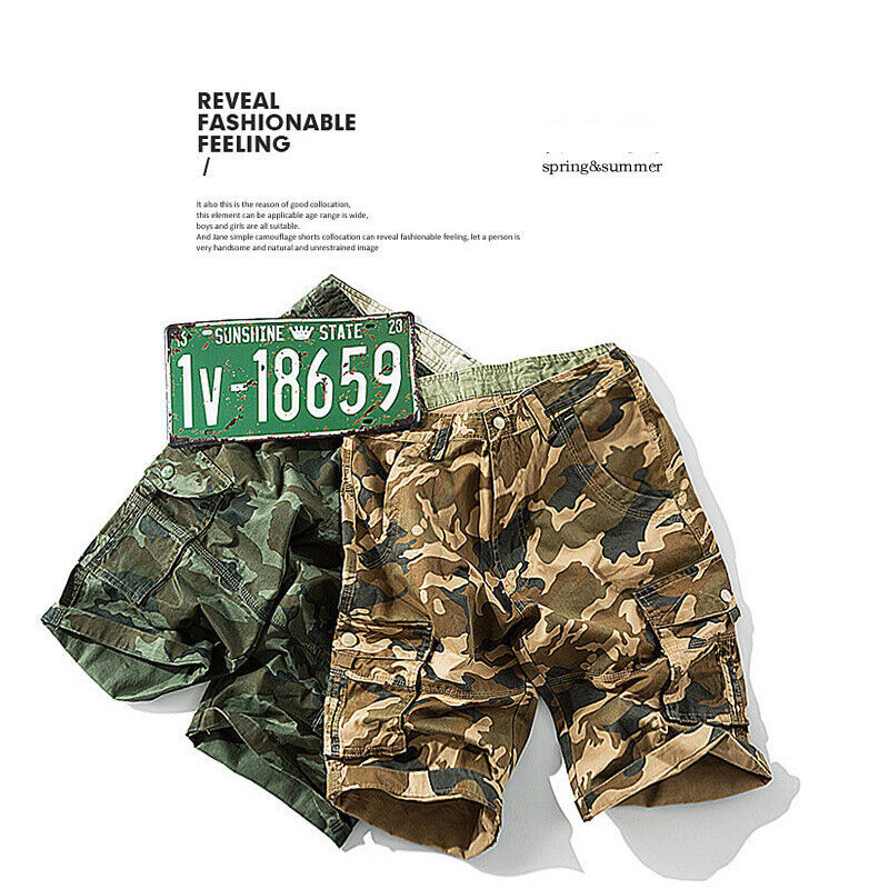 Mens Army Camouflage Shorts Cargo Shorts Half Pants Summer Casual Shorts gallery