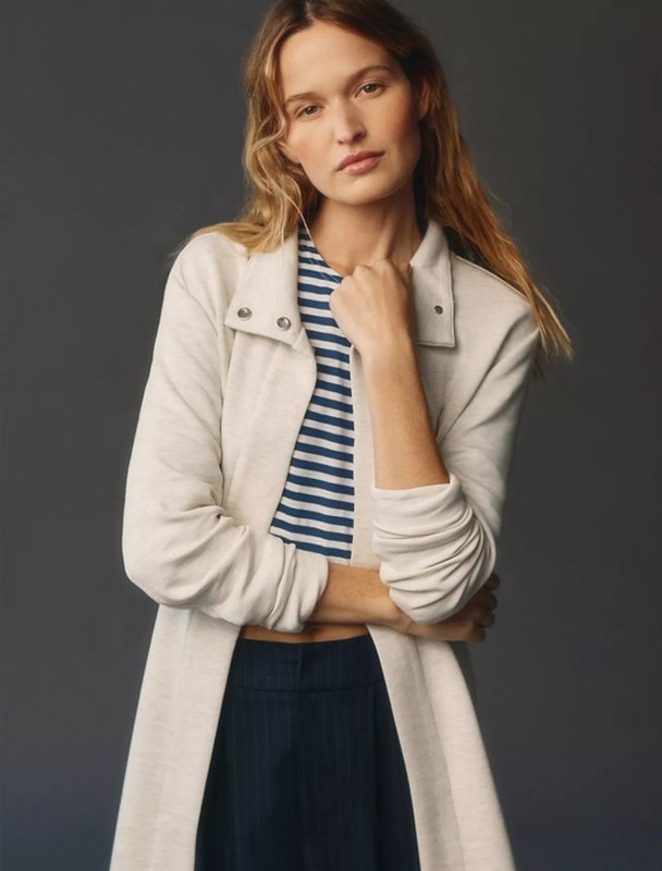 Varley Anset Sweatshirt Jacket Ivory Marled Size M NWT gallery