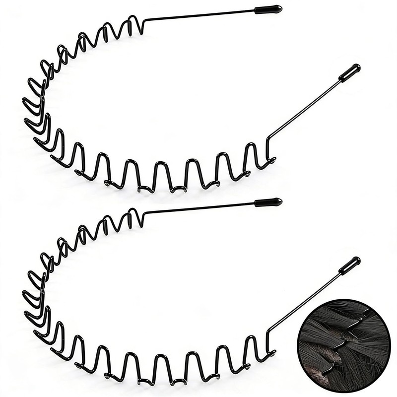 KELUBATU 2-Pack Metal 1 Count (Pack of 2), Black – Wave – 2pcs