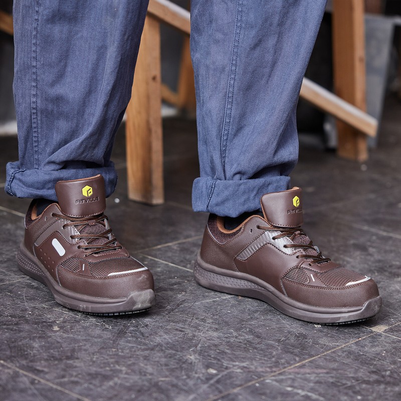 FitVille Men's Extra Wide Work Safety Shoes Composite Steel Toe Slip Resistant gallery