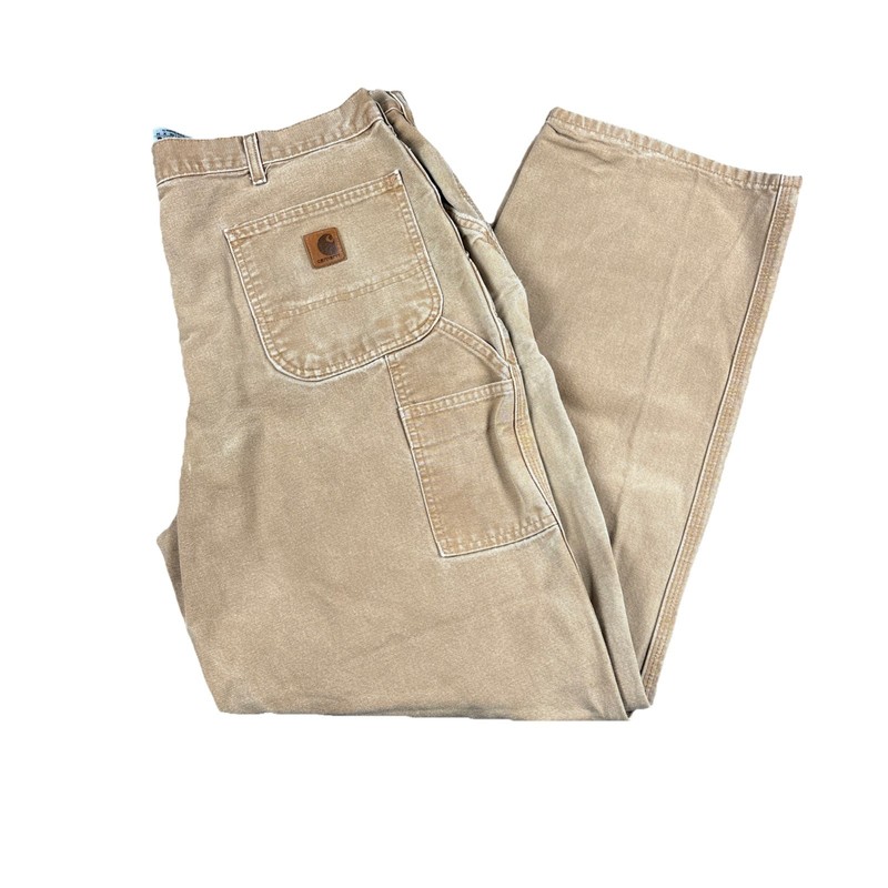 Carhartt Men’s 38×34 Washed Duck Work Dungaree Pants B11 BRN Carhartt Brown