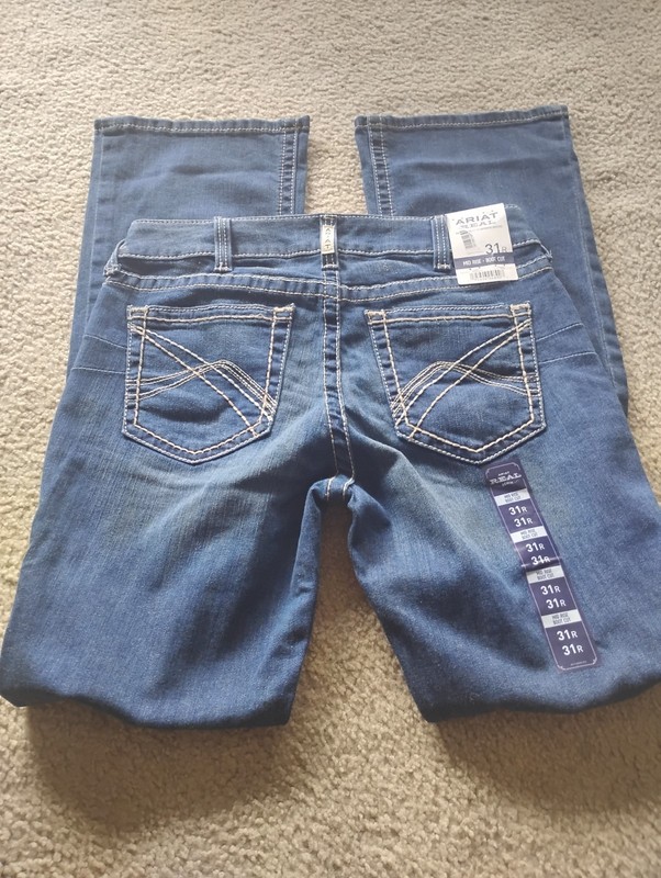 Women's Ariat Real Denim Mid Rise Pacific Boot Cut Jeans Size 31R New W Tags gallery
