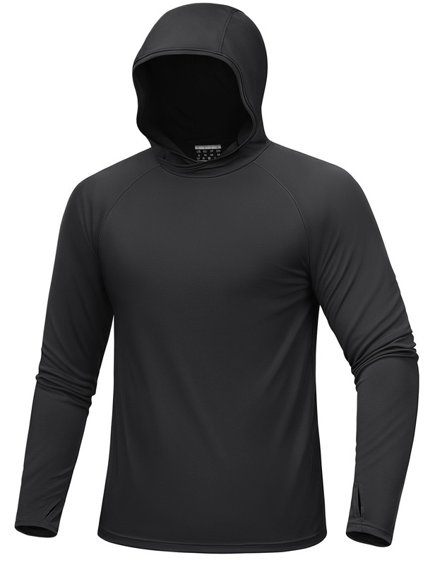 Men’s UPF 50+ Sun Protection Hoodies Quick Dry Long Sleeve Rash Guard T-Shirts
