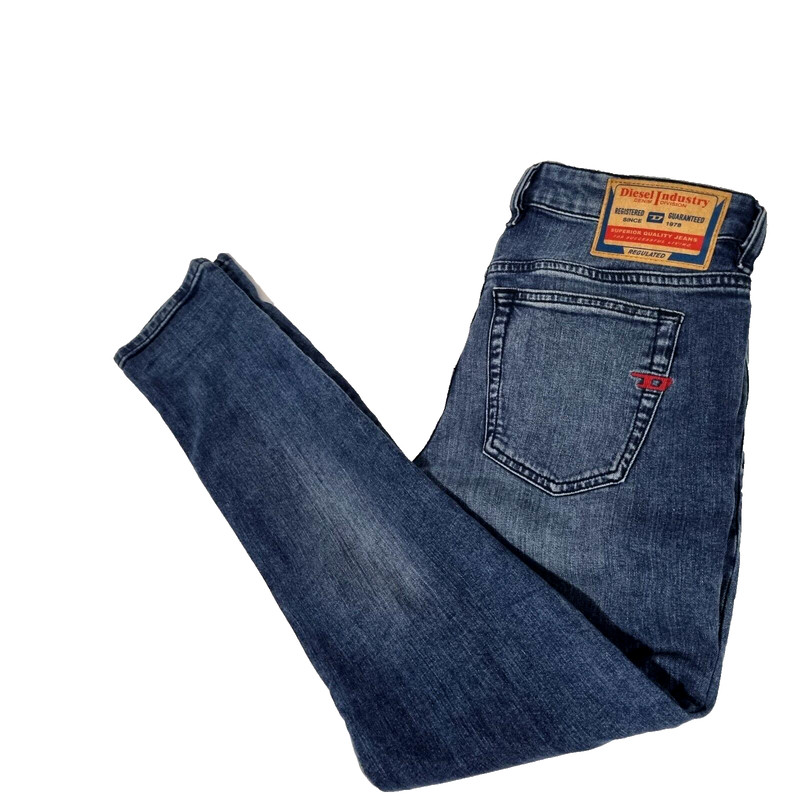 Diesel Men Jeans Sleenker 1979 Blue Denim Mid Rise Slim Leg Size 29 L30
