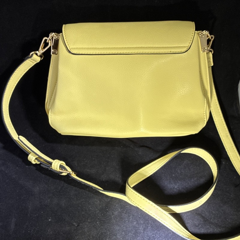 Urban Expressions Yellow Pebbled Small Crossbody Bag, Gold Hardware, Magnetic gallery