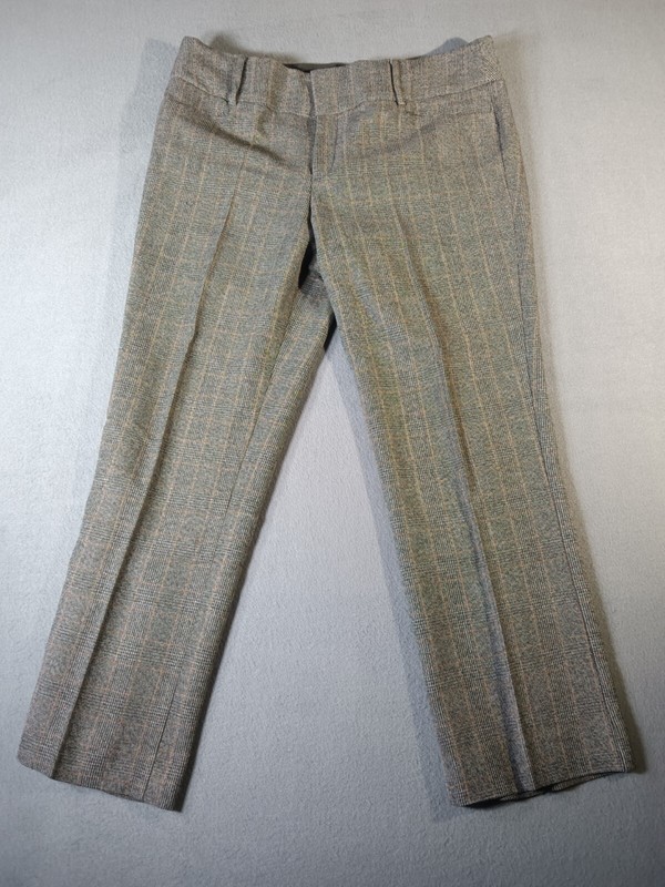 APT 9 Women’s Dress Pants Straight Leg Size 10 Gray & Black & Gold Tweed Like