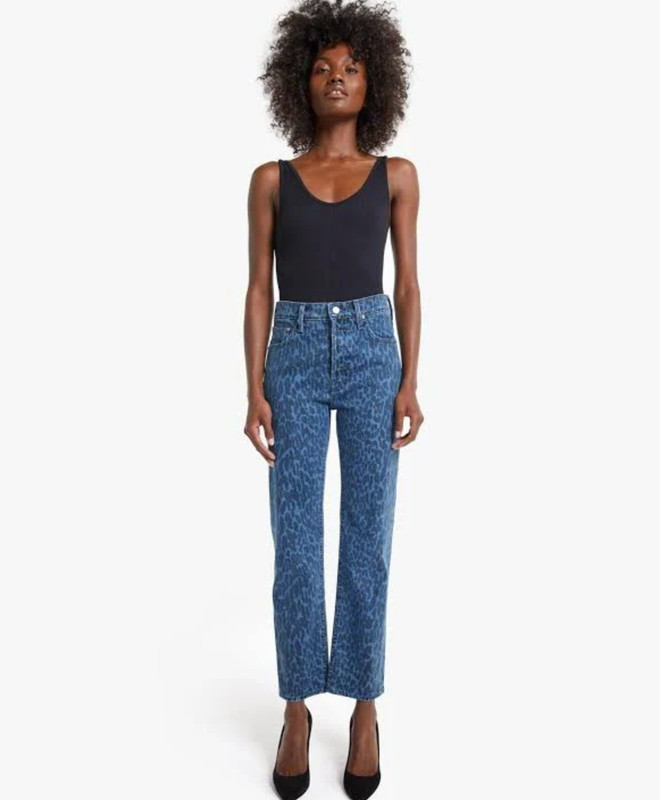 Mother, The Tomcat Ankle Leopard Print Jeans in Sinister, 25. From $218 to $60. gallery
