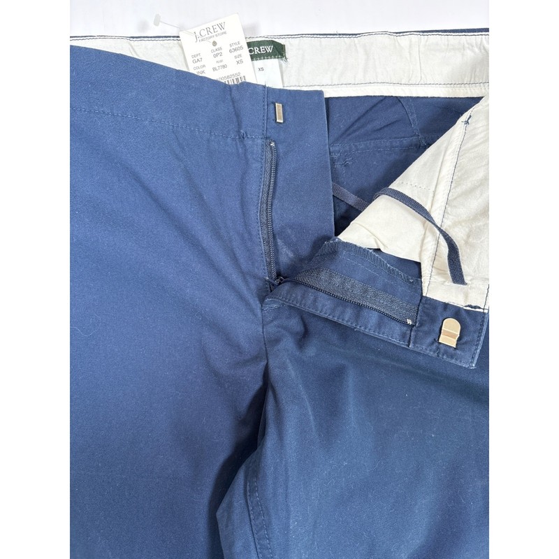 J.Crew Factory Womens Ink Navy Blue 100% Cotton Wide Leg Chino Pants Size XS NWT gallery