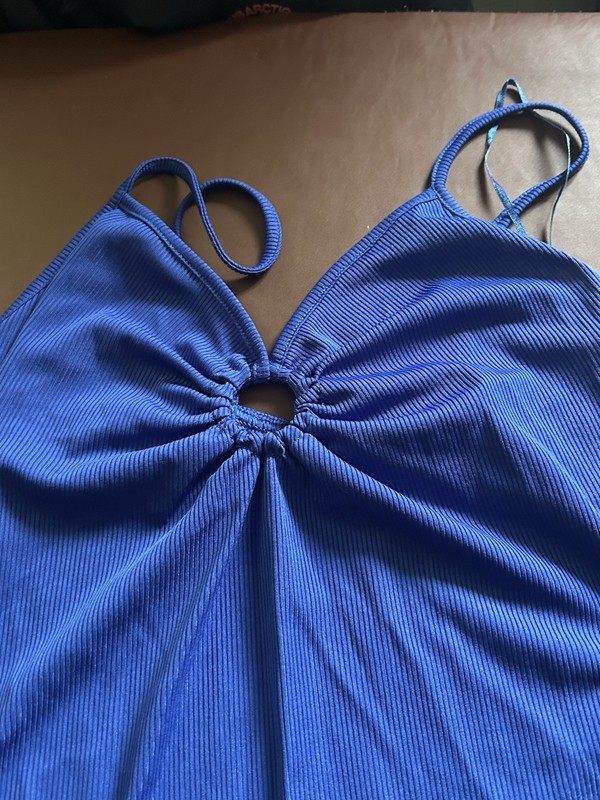 Blue Ribbed Dress Size 14 Select Minor Flaws See Images gallery