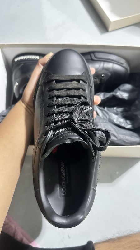 Dolce & Gabbana Men’s Black Lace-Up Sneakers Cotton Upper Logo US 10 EU 43 gallery