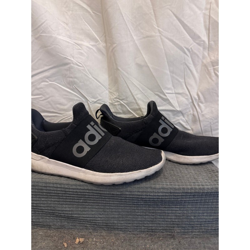 Adidas Lite Racer Mens 9 Grey Black Running Shoes Athletic Sneakers