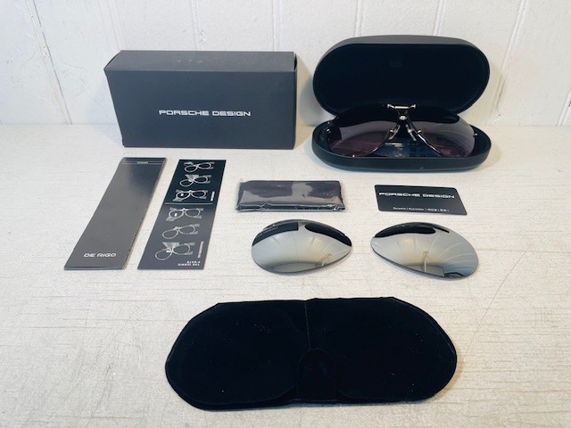 PORSCHE DESIGN P8478 Titanium Frame w 69mm Oversized Purple Lens Aviator $540 gallery