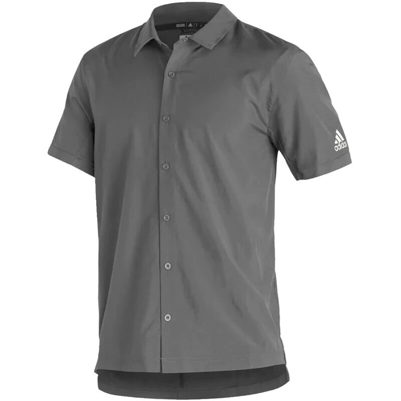 NEW Adidas Sideline 21 Full Button Polo Primegreen Aeroready Gray Shirt Men’s XL