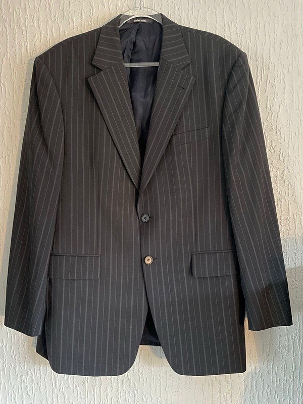 ATELIER TORINO Blazer Large Jacket EU 52 pure new Wool Pinstriped Toccaki Finke