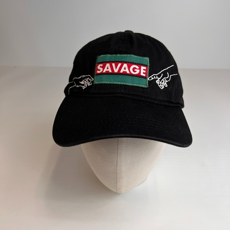 Savage Hat Men Strap Back Spell Out Creation Adam Sistine Patch Party Core Ex