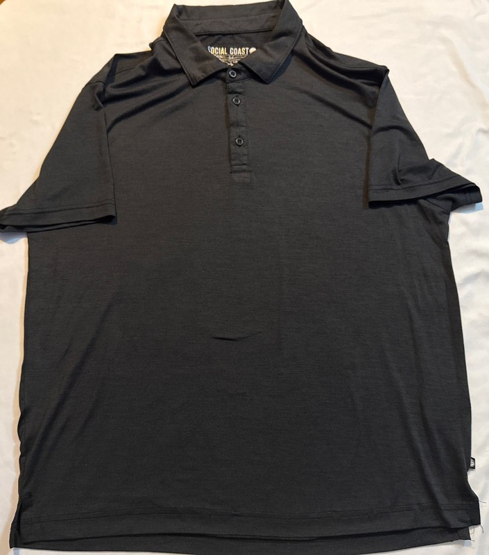 Social Coast The Super Soft Tee Performance Polo Golf Grey Short Sleeve L/XL