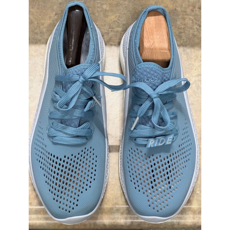 Crocs LiteRide 360 Pacer Mens 9 Blue White Comfort Sneakers WaterProof Rubber