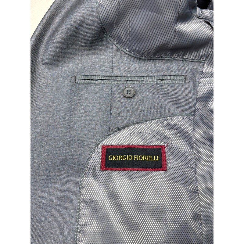 NWT Giorgio Fiorelli Mens Grey Super Fine 2-Button Blazer Jacket 50 EU 40 US gallery