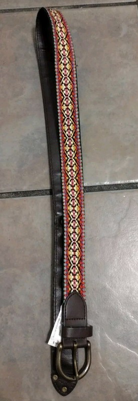 Target Bohemian Hippie Style Retro Belt Pink Multicultured Sz 35-36 Embroidered