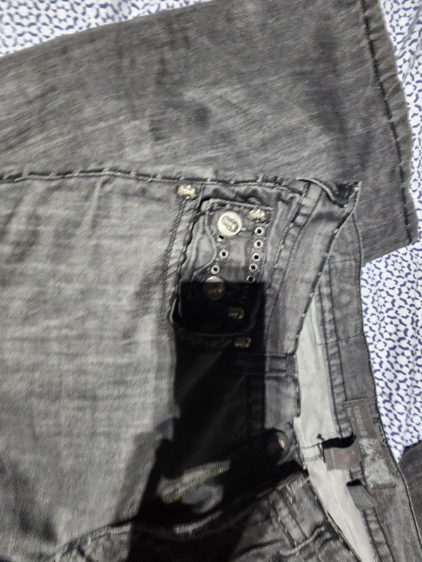 Laguna Beach Men’s Bootcut Jeans Gray Medium Wash Denim Relaxed Studded Logo gallery