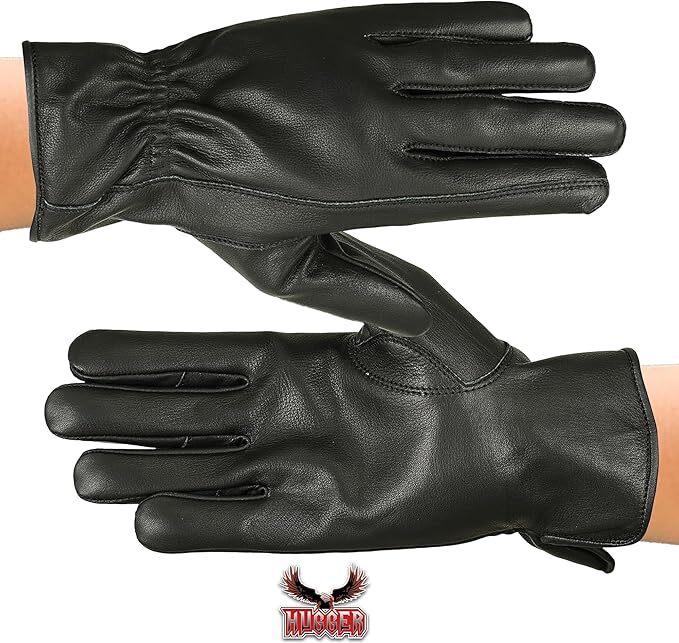 Hugger Men's Deerskin Water Resistant Leather Gloves Driving Motorcycle Riding gallery