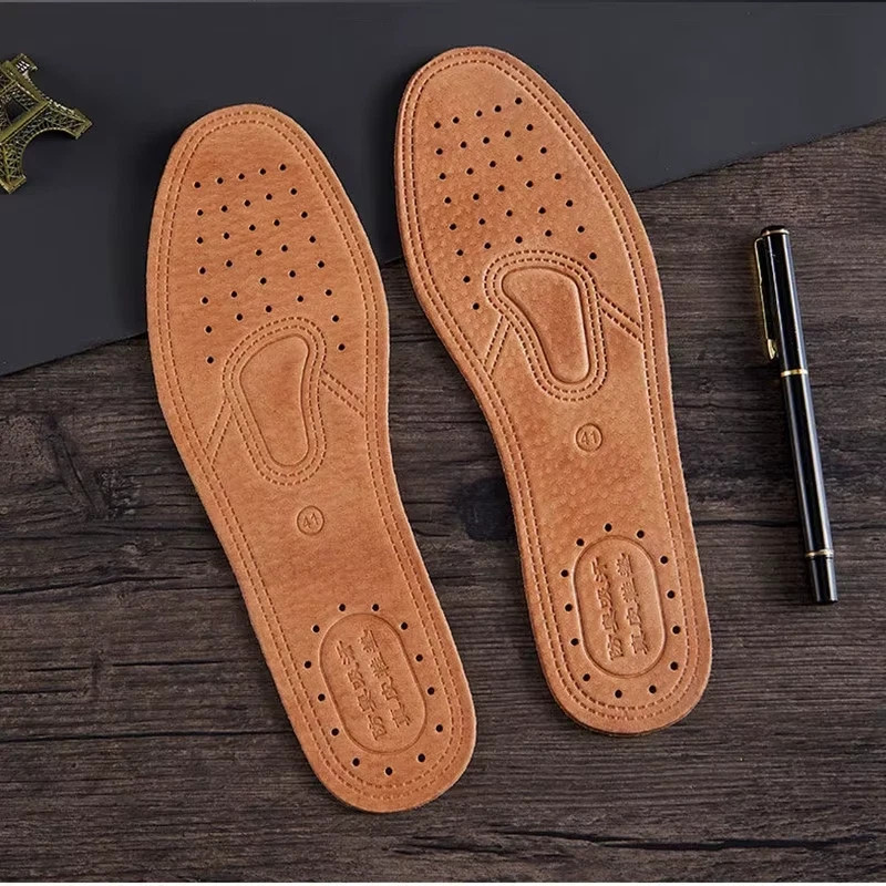 Real Cowhide Insole Leather Shoes Boots Shoe Inserts Soft Breathable Deodorant A