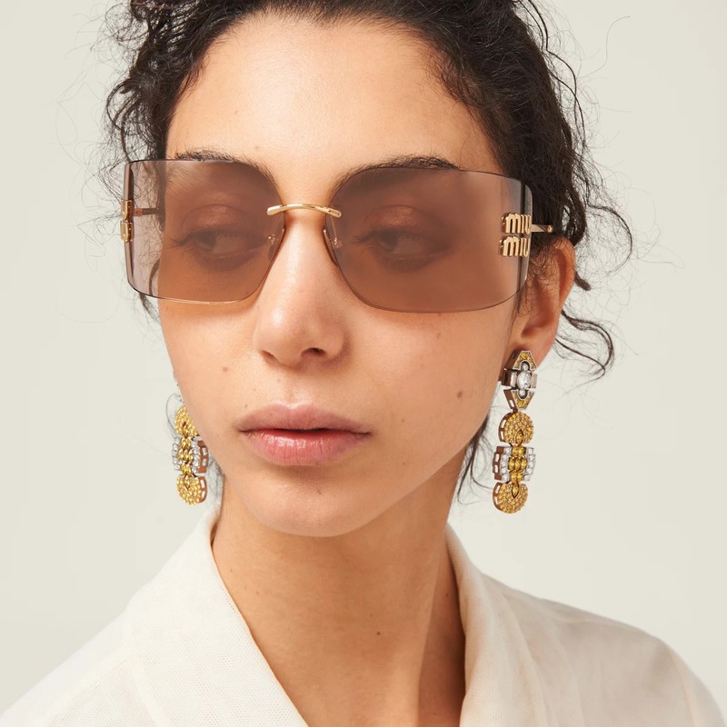 MIU MIU MU 54YS ZVN20F Pale Gold Pink Women's 80 mm Sunglasses gallery
