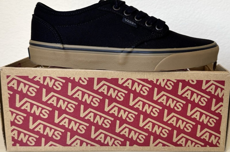 Vans Atwood Black Gum Canvas Sneakers Men’s Size 7 Low Top Skate Shoes EUC
