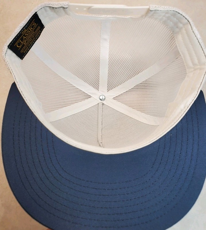 Peterbilt Red Patch Yupoong Trucker Hat YP Classic 6006 Snapback Navy/White gallery