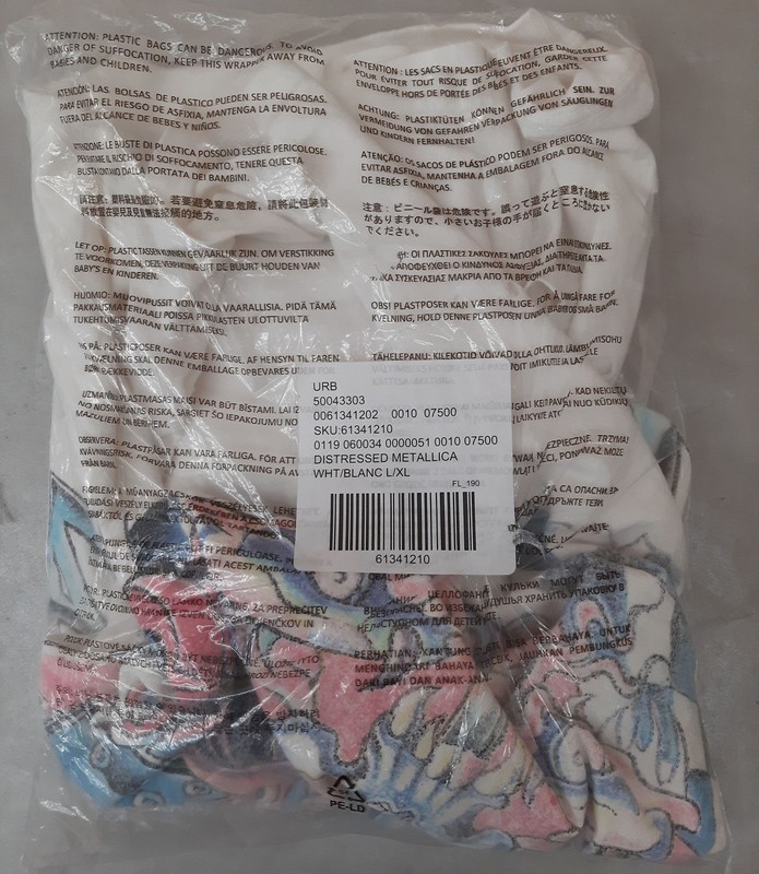 Urban Outfitters Metallica Graphic T-Shirt Distressed White Size Large / X-Large gallery