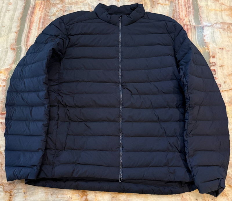 Lululemon Mens Puffer Jacket Navy Blue Navigation Stretch Down Full-Zip Size XL